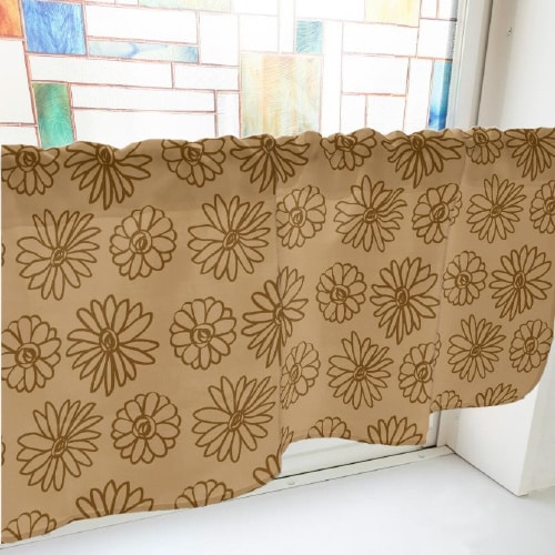 カフェカーテン40865マーガレット茶