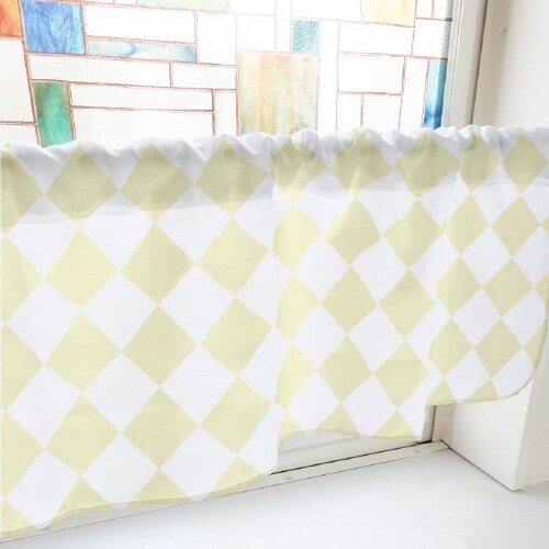 カフェカーテン40891ハーリキンチェック黄