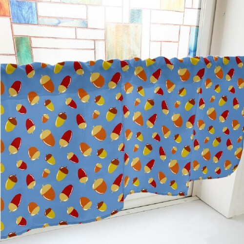 カフェカーテン40907どんぐり青