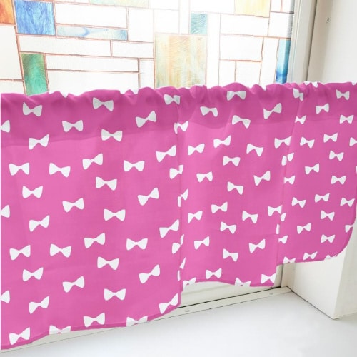 カフェカーテン40917リボンピンク