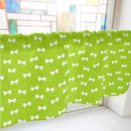 カフェカーテン40920リボン緑