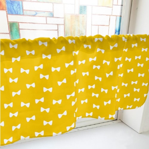 カフェカーテン40922リボンオレンジ