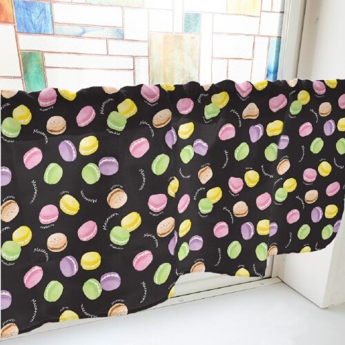 カフェカーテン40937マカロン黒