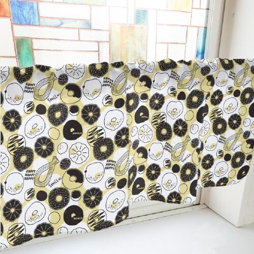 カフェカーテン40940ドーナツ黄