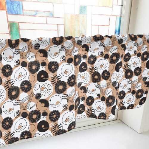 カフェカーテン40942ドーナツ茶