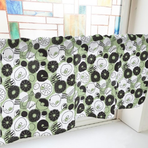 カフェカーテン40944ドーナツ緑