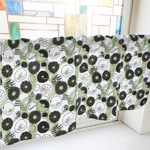 カフェカーテン40945ドーナツ緑