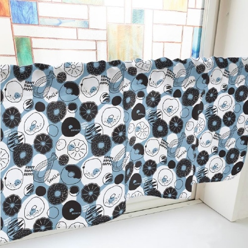 カフェカーテン40947ドーナツ青