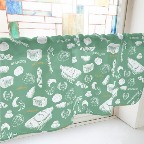 カフェカーテン40956パン緑