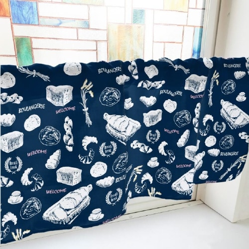 カフェカーテン40960パン紺