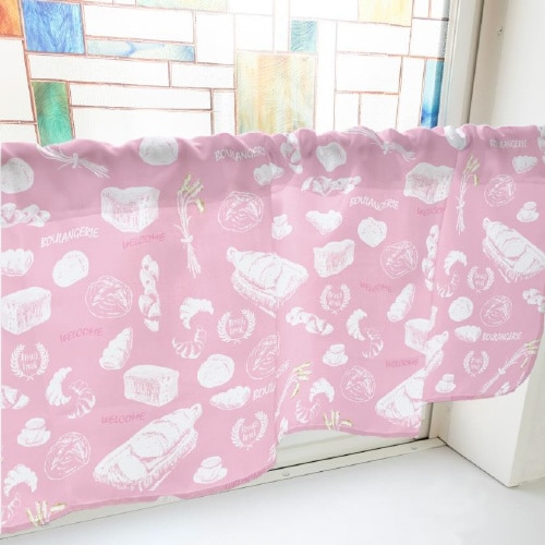 カフェカーテン40963パンピンク