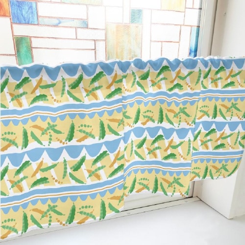 カフェカーテン40969さやえんどう水色