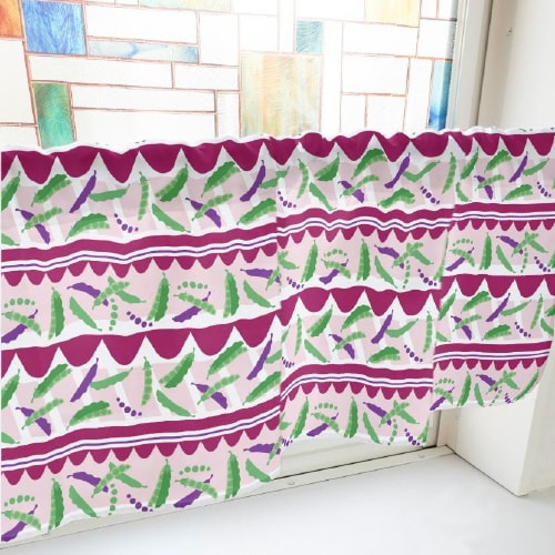 カフェカーテン40971さやえんどう紫