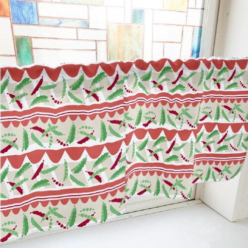 カフェカーテン40973さやえんどうオレンジ