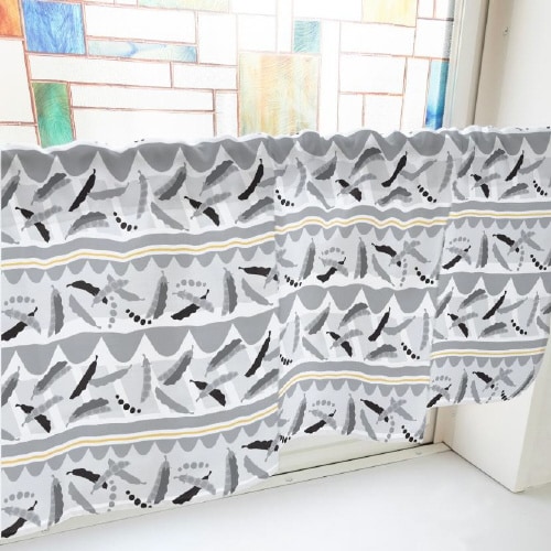 カフェカーテン40975さやえんどうグレー