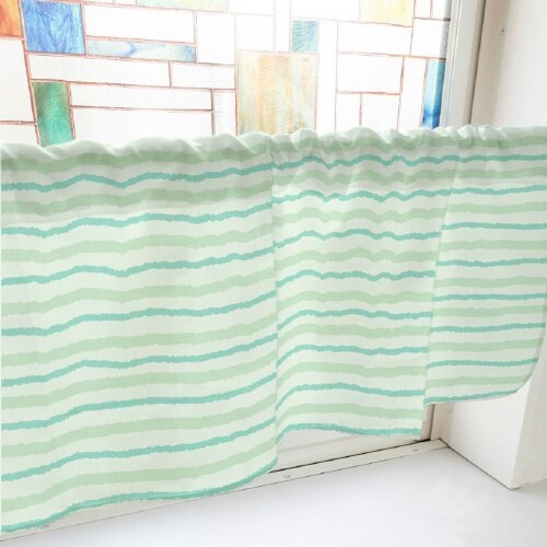 カフェカーテン40985ラフボーダー緑