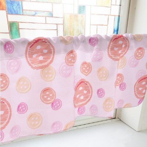 カフェカーテン40989ボタンピンク