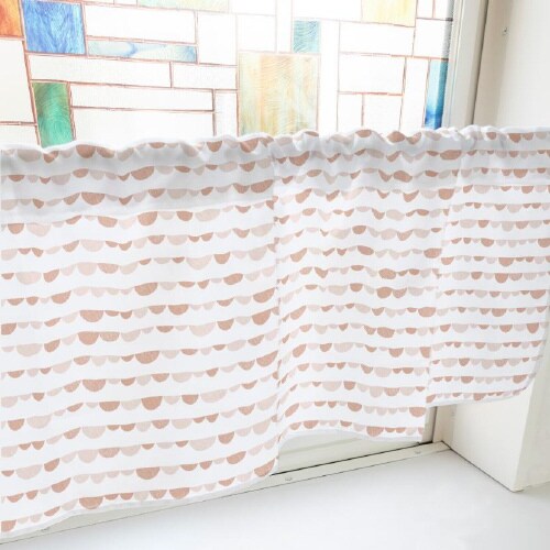 カフェカーテン41037半円赤