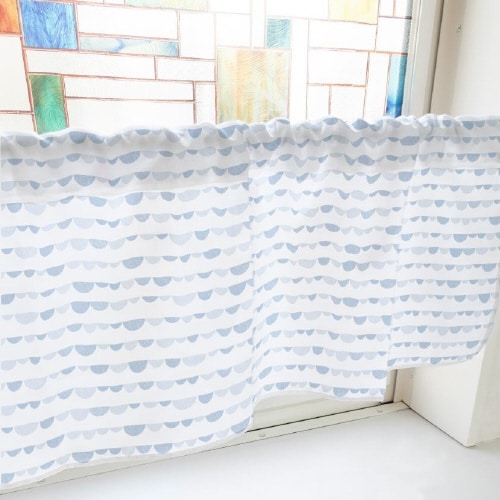 カフェカーテン41042半円水色