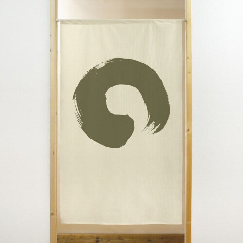 市松レースのれん41895丸緑