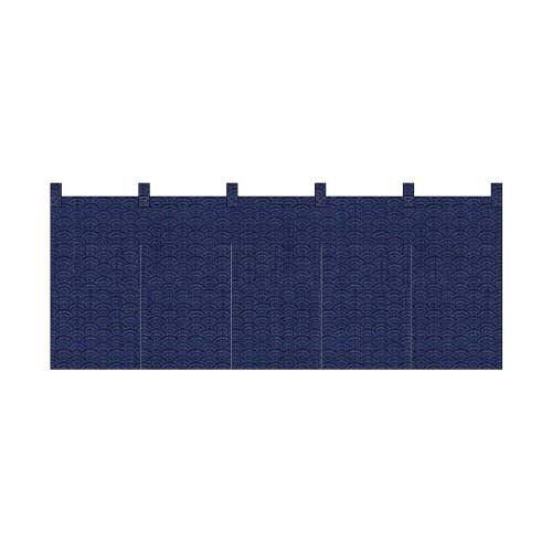 5巾のれん42297青海波織物風紺