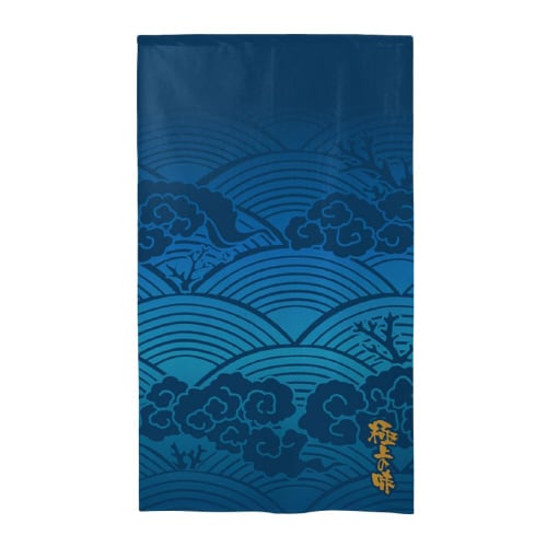 市松レースのれん44621青海波極上の味紺