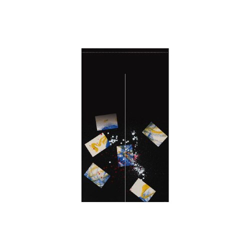 市松柄レースのれん45570M−1