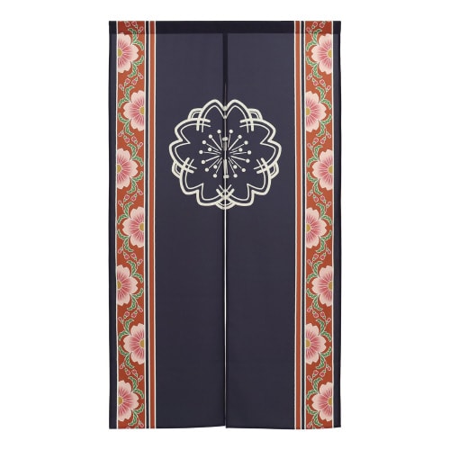 トロマットのれん46028半間桜紋