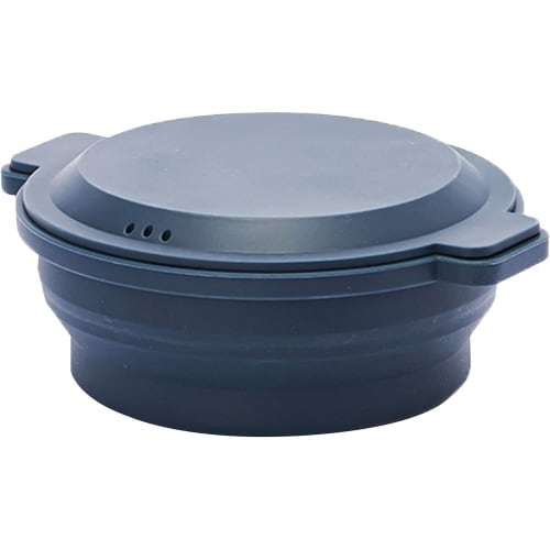 電子レンジ調理 丸型蒸し器 ディープブルー