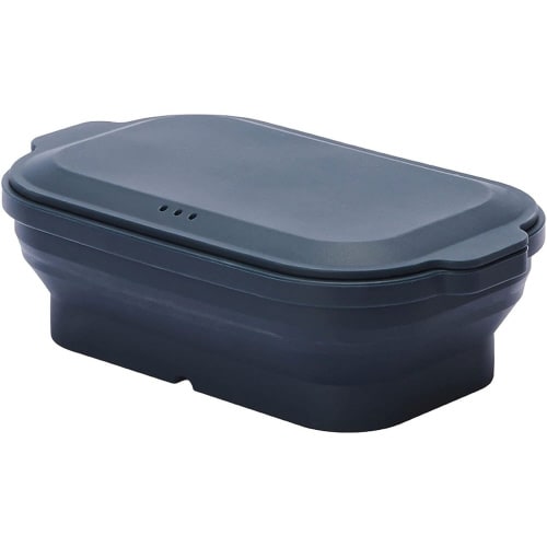 電子レンジ調理 角型蒸し器 ディープブルー