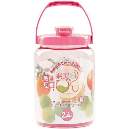 耐熱 果実酒瓶R型 2.4L ももいろ×2