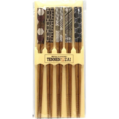 箸 組木模様 ブラウン 5膳入×2