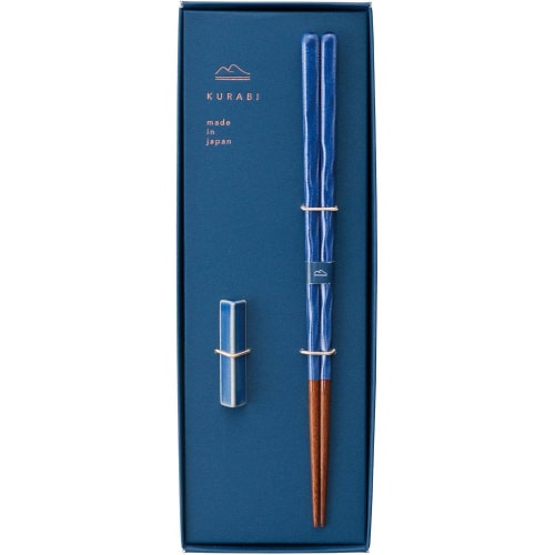 箸 箸置きセット 瑠璃 23cm