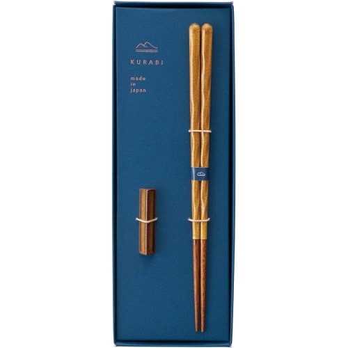 箸 箸置きセット 黄磁 23cm