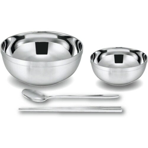 ステンレス どんぶり4点セット スプーン 箸
