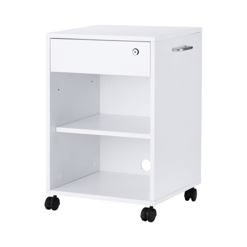 木製ワゴン 引き出し付き ホワイト