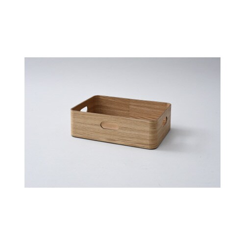 積み重ねが出来る天然木 浅型収納ボックス NA