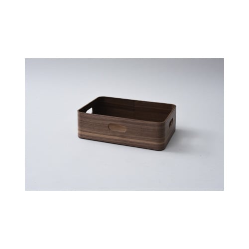 積み重ねが出来る天然木 浅型収納ボックス BR