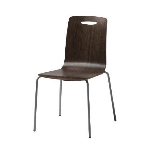 デルタチェア カフェブラウン シルバー脚 4脚