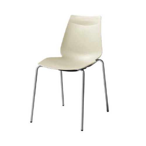 アノアチェア ホワイト シルバー脚 4脚