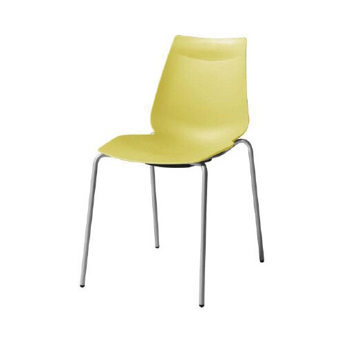 アノアチェア ペールイエロー シルバー脚 4脚