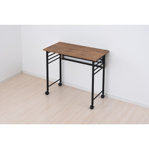 キャスター付きパタパタデスク アンティークブラウン