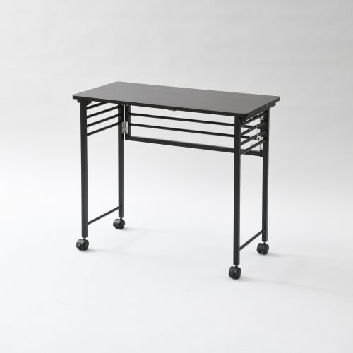 キャスター付きパタパタデスク ダークブラウン