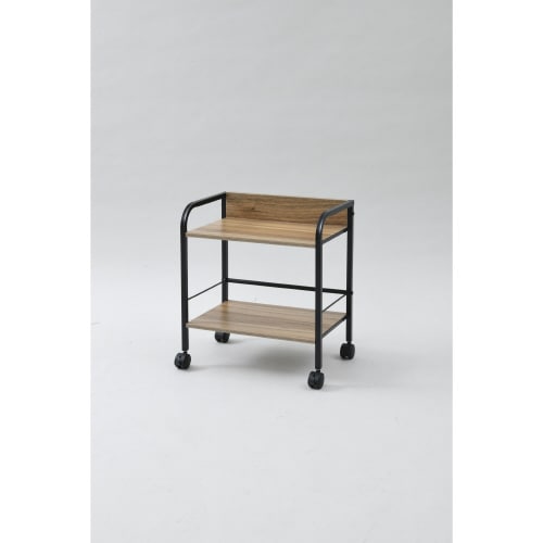 キャスター付リビングラック2段OAK