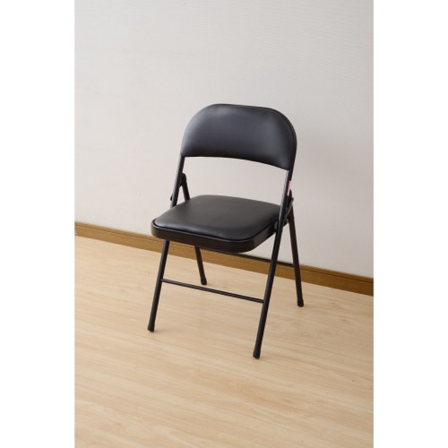 折りたたみ椅子 パイプチェア ウレタン入り BK