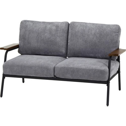 アイアンアームコーデュロイソファ2PカローチェGY