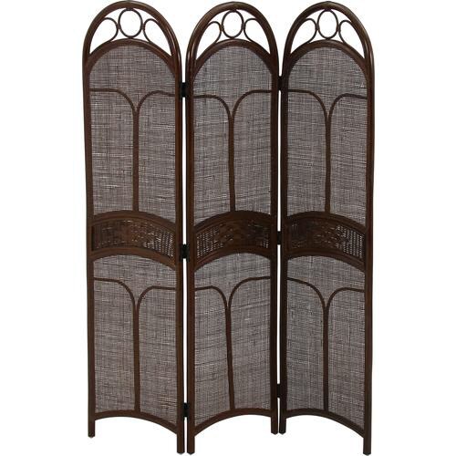 ラタン スクリーン 3連 BR