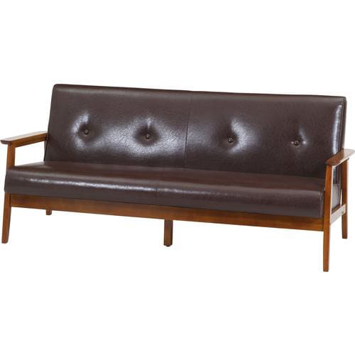 バイキャストPUソファ ミート 3P LBR