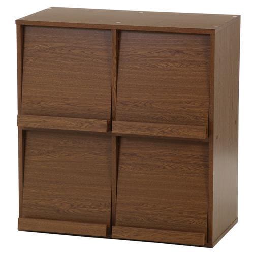 ディスプレイラック4マス オークBR DP8085