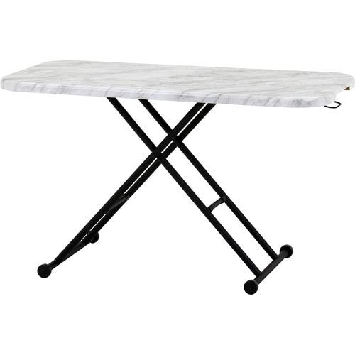 ガス昇降フリーテーブル ワイド 大理石風 WH